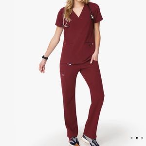 Figs Burgundy Set XXS top/XXS Petite bottom